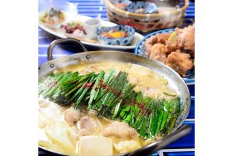 国産黒毛和牛の濃厚白味噌もつ鍋と鶏の唐揚げプラン
